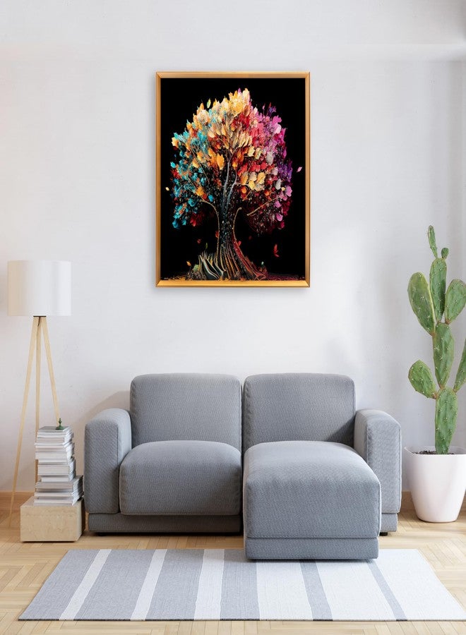 جيكرينا لوحة فنية ماسية على شكل شجرة الحياة من جيكرينا، مجموعات الرسم الماسي للكبار، رسم شجرة فنية بالأرقام للكبار، ترفيه منزلي، ديكور حائط، ماسات دائرية، مقاسات النمط - Image 4